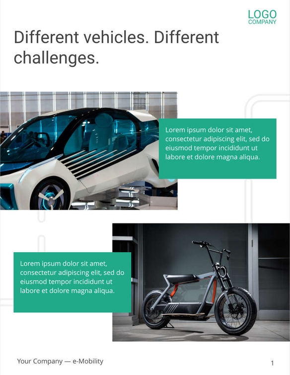 Free broschüren – e-mobility template