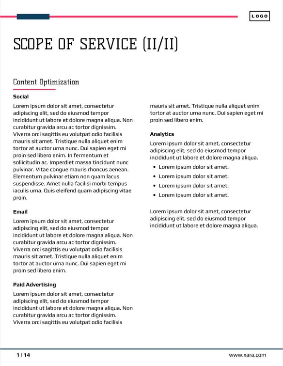 Free angebote & proposal  data analytics template