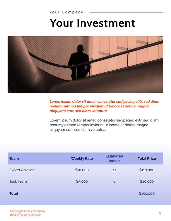 Free angebote & proposal  digital consulting template