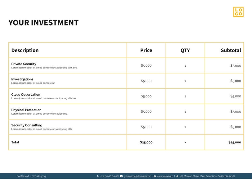 Free angebote & proposal  security template