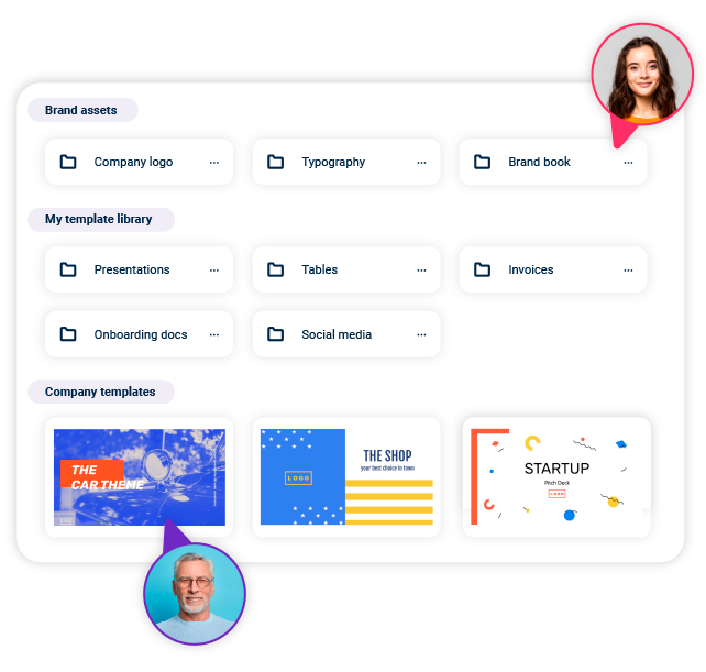 Business and Marketing teams using brand assets and resources through Xara Cloud Digital Asset Management feature